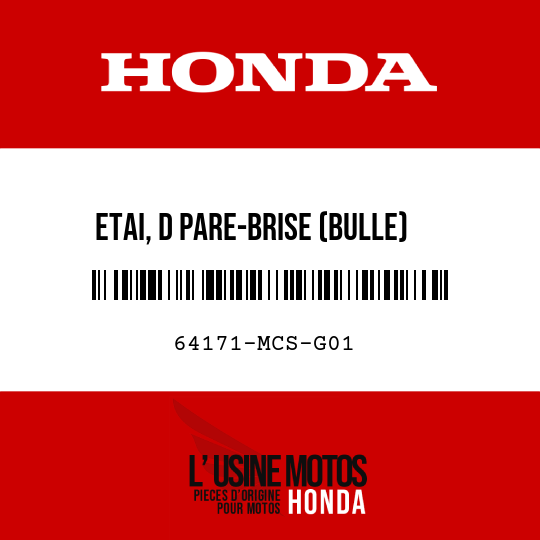 image de 64171-MCS-G01 ETAI, D PARE-BRISE (BULLE)