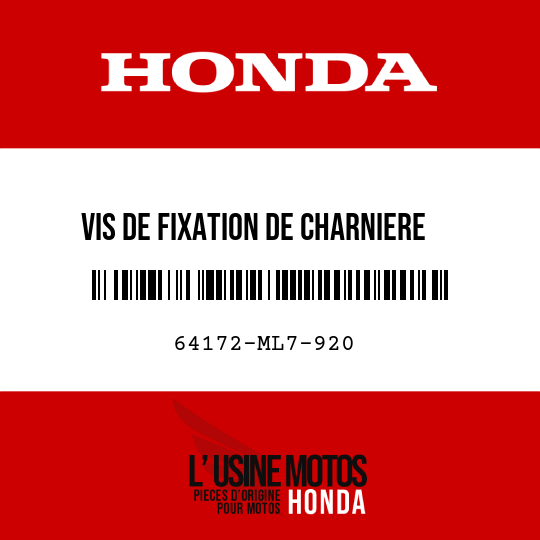 image de 64172-ML7-920 VIS DE FIXATION DE CHARNIERE