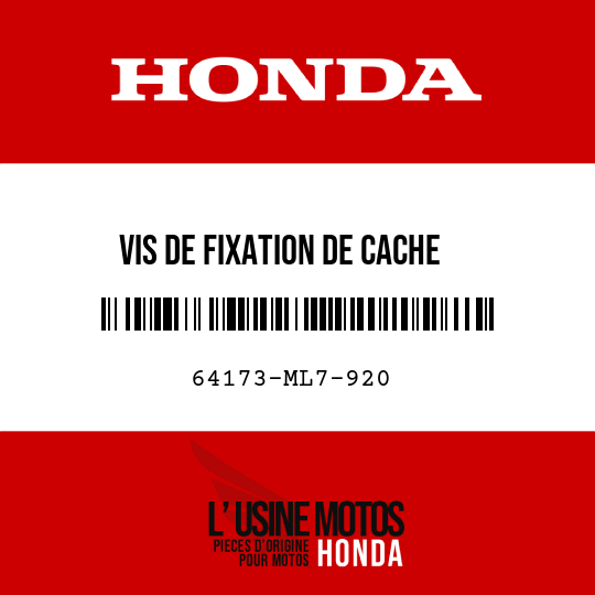 image de 64173-ML7-920 VIS DE FIXATION DE CACHE