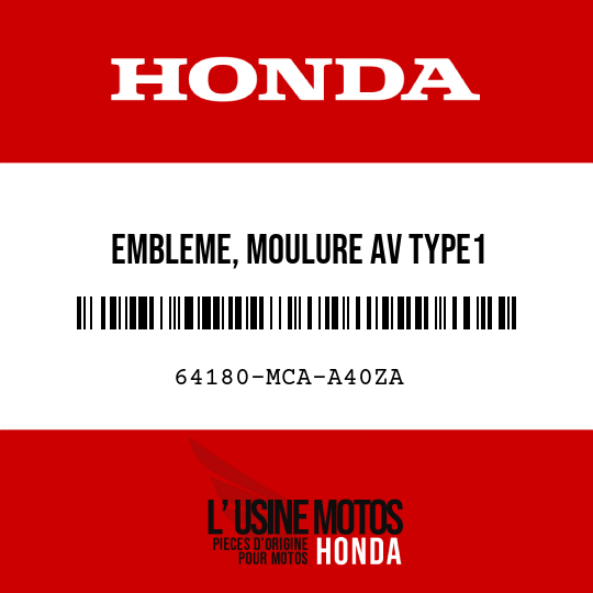 image de 64180-MCA-A40ZA EMBLEME, MOULURE AV TYPE1