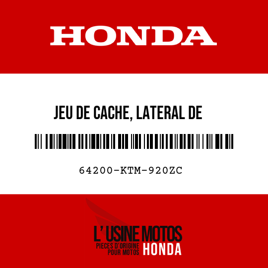 image de 64200-KTM-920ZC JEU DE CACHE, LATERAL DE TUYAUPRINCIPAL D (WL) TYPE2     1 
