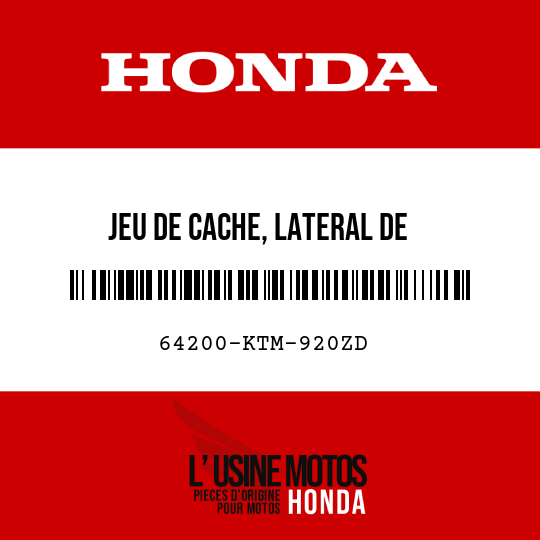 image de 64200-KTM-920ZD JEU DE CACHE, LATERAL DE TUYAUPRINCIPAL D (WL) TYPE3 
