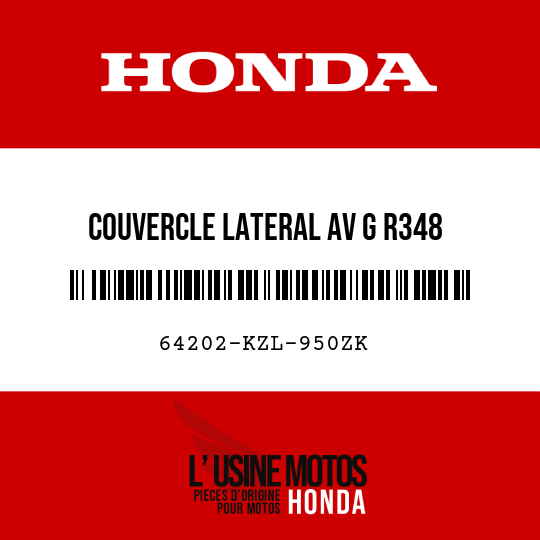 image de 64202-KZL-950ZK COUVERCLE LATERAL AV G R348