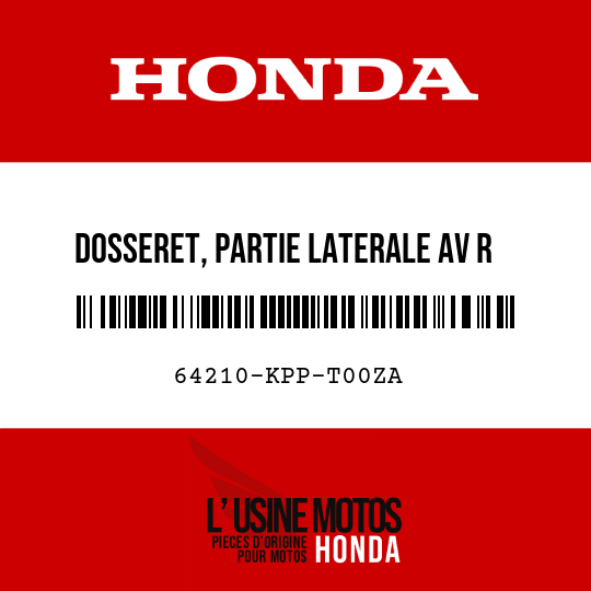 image de 64210-KPP-T00ZA DOSSERET, PARTIE LATERALE AV R NHA35M