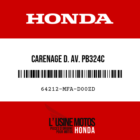 image de 64212-MFA-D00ZD CARENAGE D. AV. PB324C 