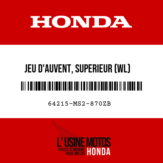 image de 64215-MS2-870ZB JEU D'AUVENT, SUPERIEUR (WL) R109/TYPE4 