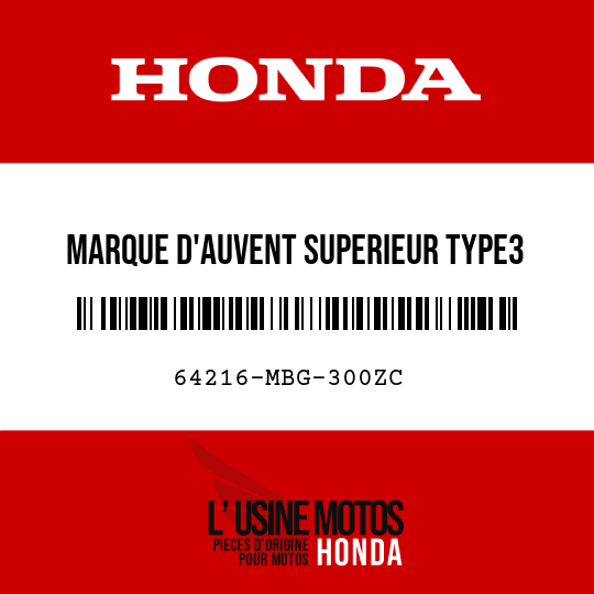 image de 64216-MBG-300ZC MARQUE D'AUVENT SUPERIEUR TYPE3