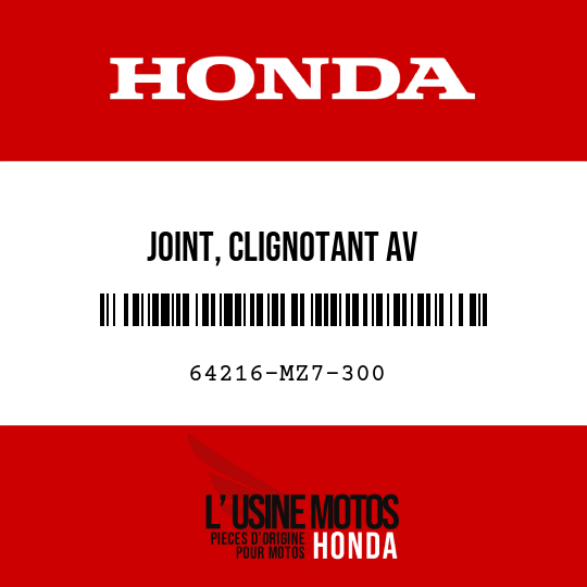 image de 64216-MZ7-300 JOINT, CLIGNOTANT AV