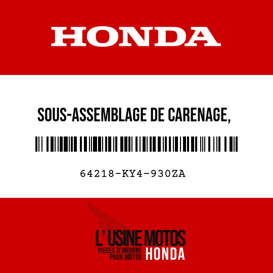 image de 64218-KY4-930ZA SOUS-ASSEMBLAGE DE CARENAGE,  CENTRAL SUPERIEUR (WL) NH1/TYPE7 