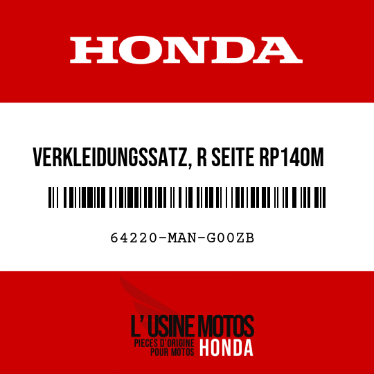 image de 64220-MAN-G00ZB VERKLEIDUNGSSATZ, R SEITE RP140M  (RP140M VORTEX-METALLIC, PURPUR)