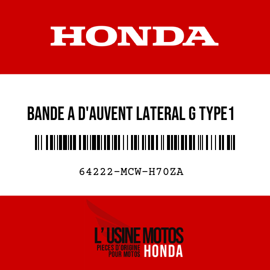 image de 64222-MCW-H70ZA BANDE A D'AUVENT LATERAL G TYPE1