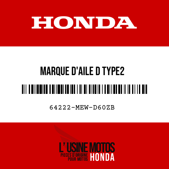 image de 64222-MEW-D60ZB MARQUE D'AILE D TYPE2