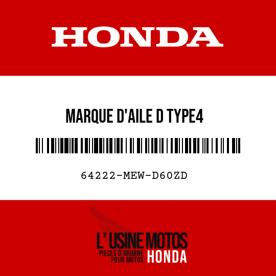 image de 64222-MEW-D60ZD MARQUE D'AILE D TYPE4