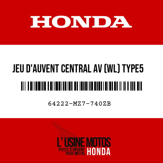 image de 64222-MZ7-740ZB JEU D'AUVENT CENTRAL AV (WL) TYPE5 