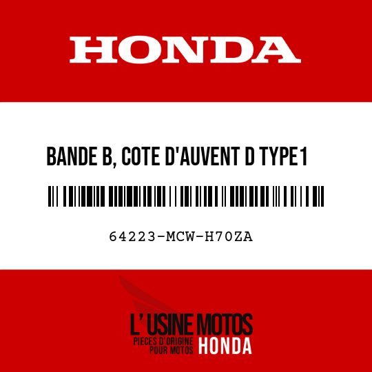 image de 64223-MCW-H70ZA BANDE B, COTE D'AUVENT D TYPE1