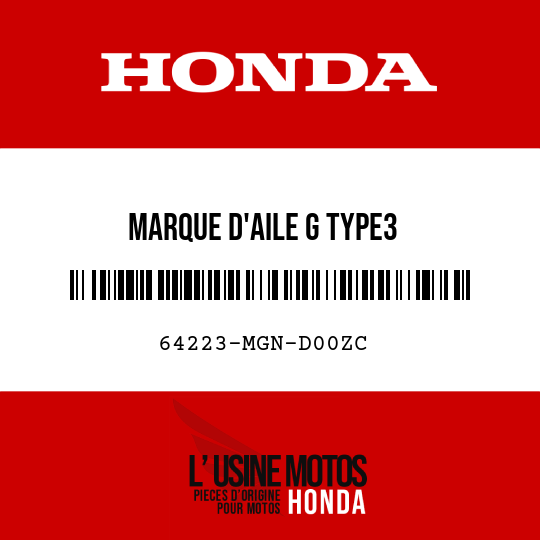 image de 64223-MGN-D00ZC MARQUE D'AILE G TYPE3