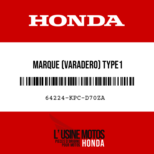 image de 64224-KPC-D70ZA MARQUE (VARADERO) TYPE1