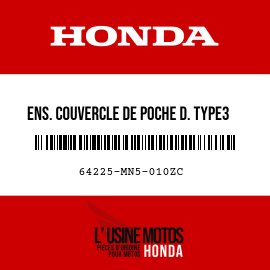 image de 64225-MN5-010ZC ENS. COUVERCLE DE POCHE D. TYPE3 (R58L)