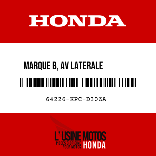 image de 64226-KPC-D30ZA MARQUE B, AV LATERALE        CARENAGE () TYPE13