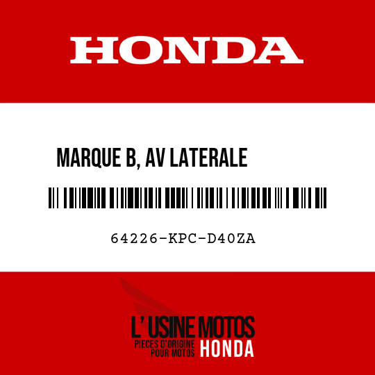 image de 64226-KPC-D40ZA MARQUE B, AV LATERALE        CARENAGE () TYPE1