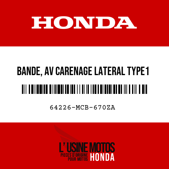 image de 64226-MCB-670ZA BANDE, AV CARENAGE LATERAL TYPE1