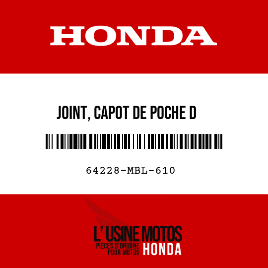 image de 64228-MBL-610 JOINT, CAPOT DE POCHE D