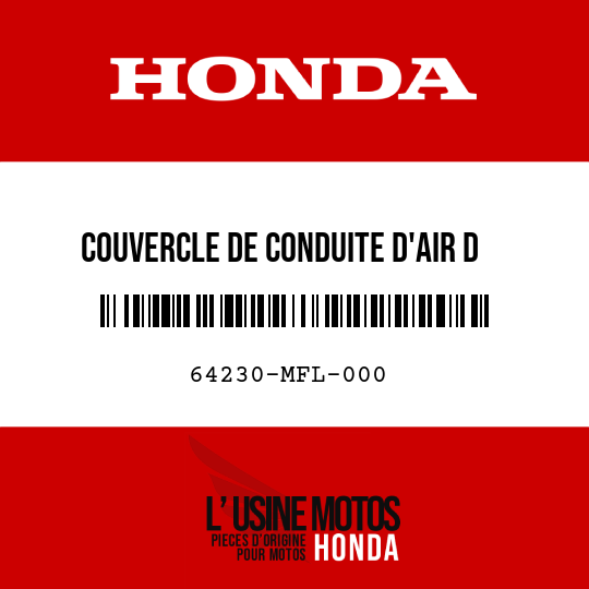 image de 64230-MFL-000 COUVERCLE DE CONDUITE D'AIR D
