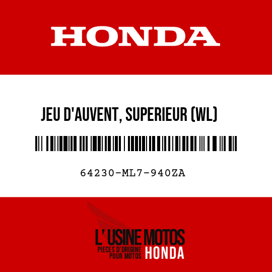 image de 64230-ML7-940ZA JEU D'AUVENT, SUPERIEUR (WL) NH139PA 