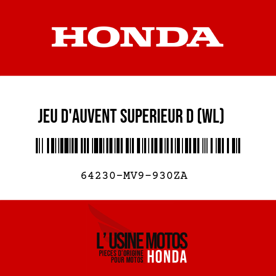 image de 64230-MV9-930ZA JEU D'AUVENT SUPERIEUR D (WL) TYPE15 