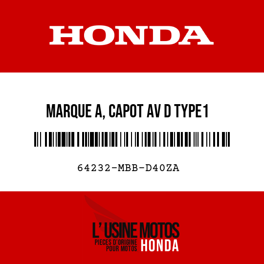 image de 64232-MBB-D40ZA MARQUE A, CAPOT AV D TYPE1