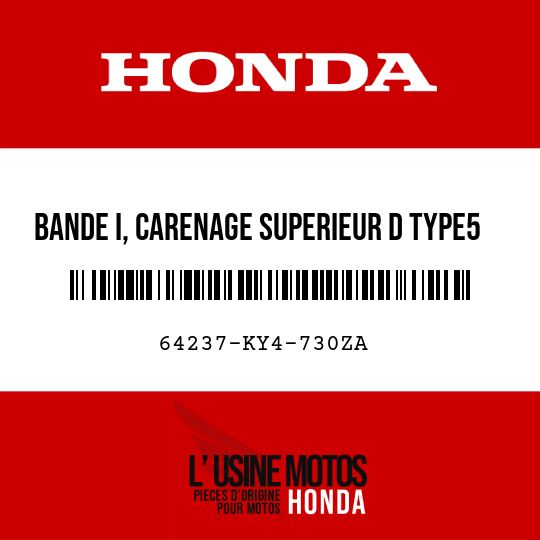 image de 64237-KY4-730ZA BANDE I, CARENAGE SUPERIEUR D TYPE5 