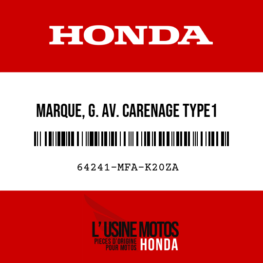 image de 64241-MFA-K20ZA MARQUE, G. AV. CARENAGE TYPE1