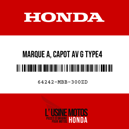 image de 64242-MBB-300ZD MARQUE A, CAPOT AV G TYPE4 