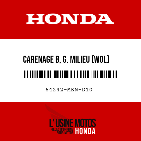 image de 64242-MKN-D10 CARENAGE B, G. MILIEU (WOL)