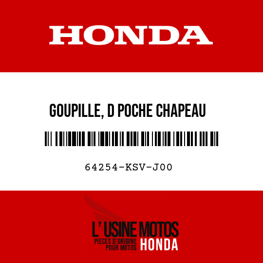image de 64254-KSV-J00 GOUPILLE, D POCHE CHAPEAU