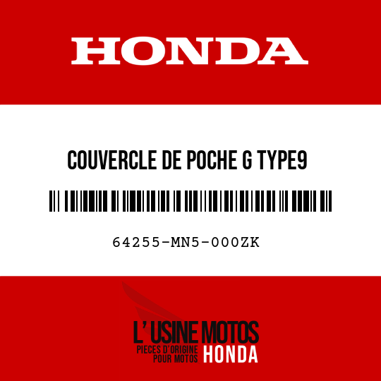 image de 64255-MN5-000ZK COUVERCLE DE POCHE G TYPE9 