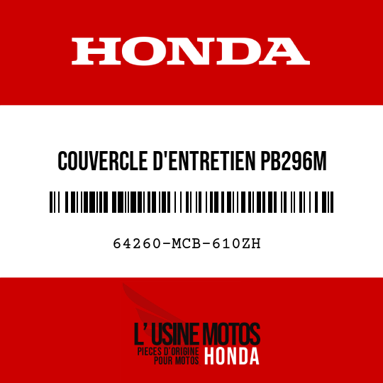 image de 64260-MCB-610ZH COUVERCLE D'ENTRETIEN PB296M 