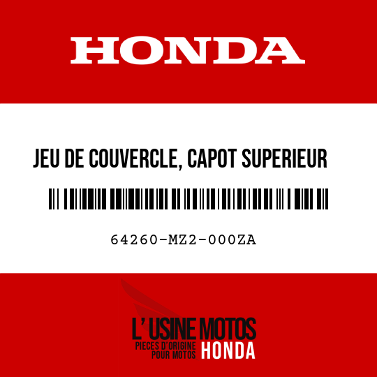 image de 64260-MZ2-000ZA JEU DE COUVERCLE, CAPOT SUPERIEUR AV. (WL) TYPE12