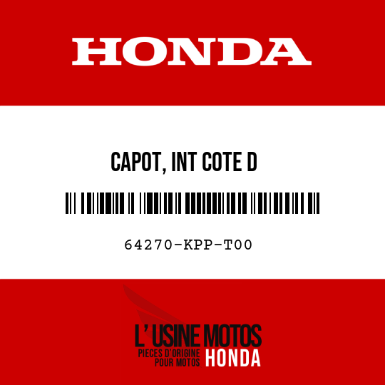 image de 64270-KPP-T00 CAPOT, INT COTE D