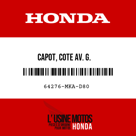 image de 64276-MKA-D80 CAPOT, COTE AV. G.