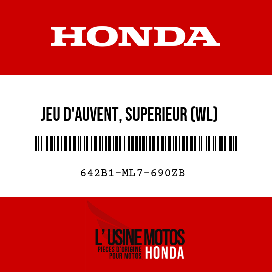 image de 642B1-ML7-690ZB JEU D'AUVENT, SUPERIEUR (WL) PB161CU/TYPE2 