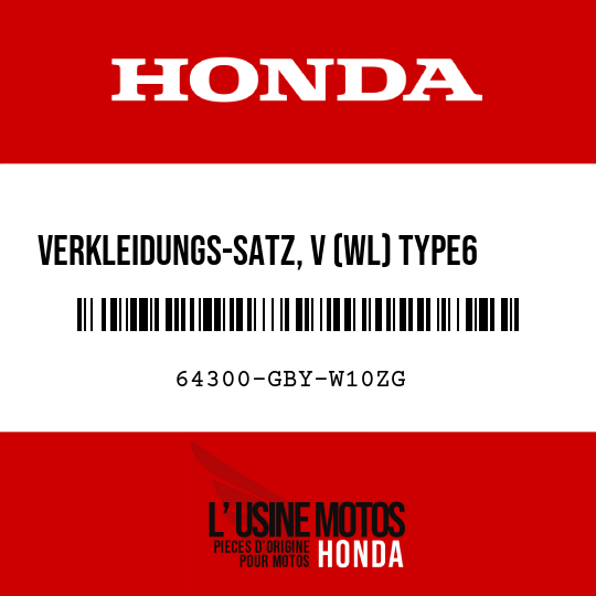 image de 64300-GBY-W10ZG VERKLEIDUNGS-SATZ, V (WL) TYPE6     1  (TYPE6     1 )