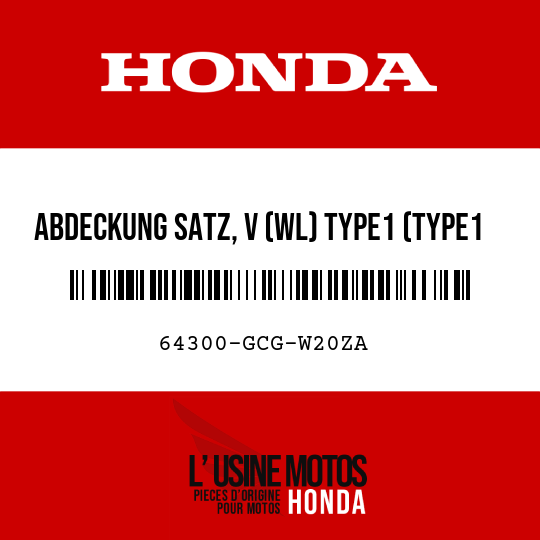 image de 64300-GCG-W20ZA ABDECKUNG SATZ, V (WL) TYPE1 (TYPE1 )