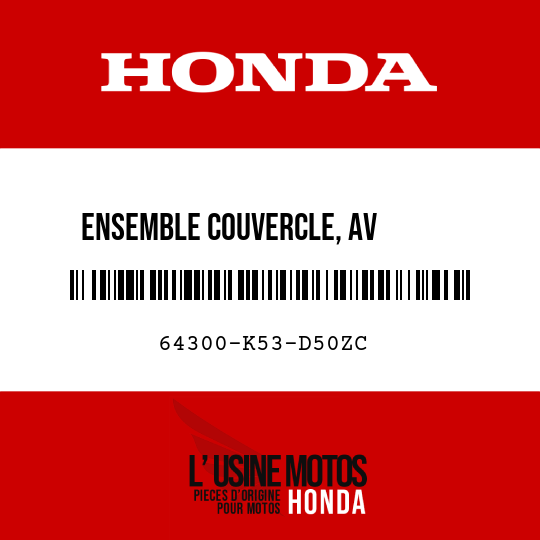 image de 64300-K53-D50ZC ENSEMBLE COUVERCLE, AV       SUPERIEUR (WL) TYPE3