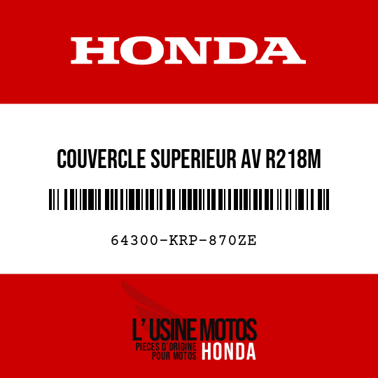 image de 64300-KRP-870ZE COUVERCLE SUPERIEUR AV R218M