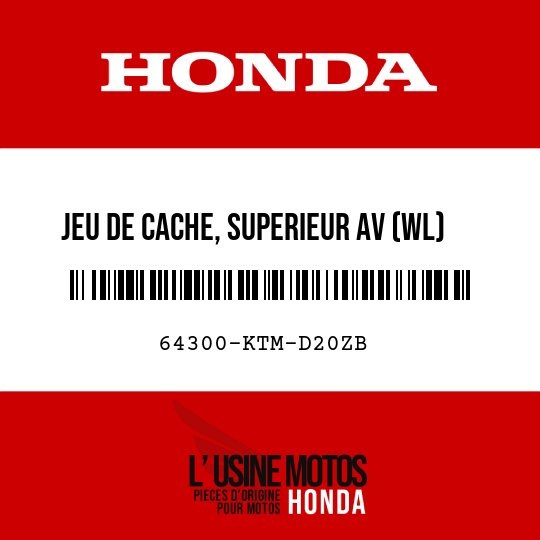 image de 64300-KTM-D20ZB JEU DE CACHE, SUPERIEUR AV (WL) TYPE2 