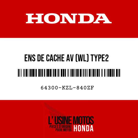 image de 64300-KZL-840ZF ENS DE CACHE AV (WL) TYPE2