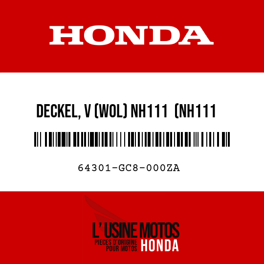 image de 64301-GC8-000ZA DECKEL, V (WOL) NH111  (NH111 CORTINAWEISS)