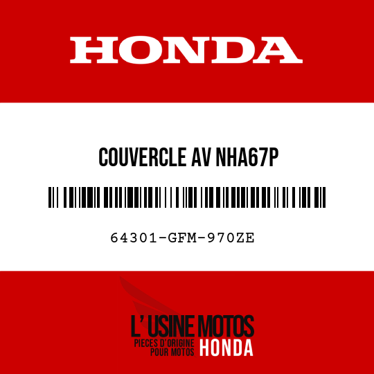 image de 64301-GFM-970ZE COUVERCLE AV NHA67P