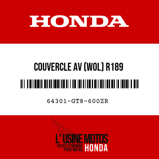 image de 64301-GT8-600ZR COUVERCLE AV (WOL) R189 